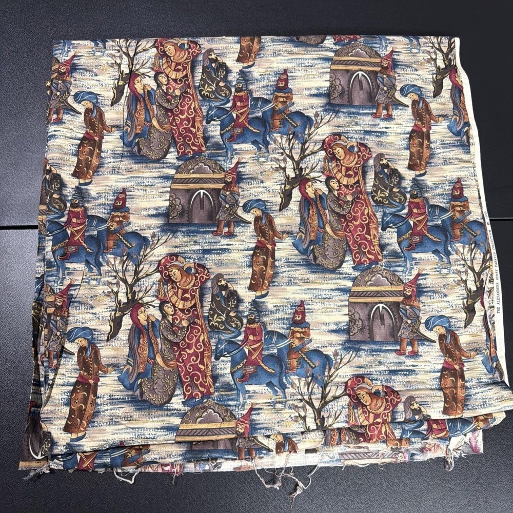 Vintage Alexander Henry Fabric Persian Tales Medieval Times Print Design 4 Yards